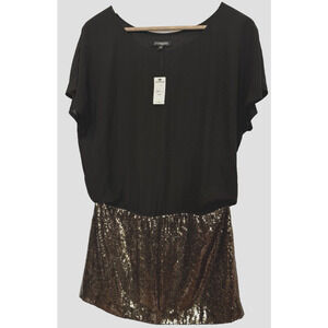 Express Mini Sequin LBD Cocktail Dress Size M Evening Party Wedding Gold NWT
